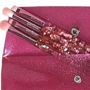 New Glamierre Pink Glitter Eye Brush Set